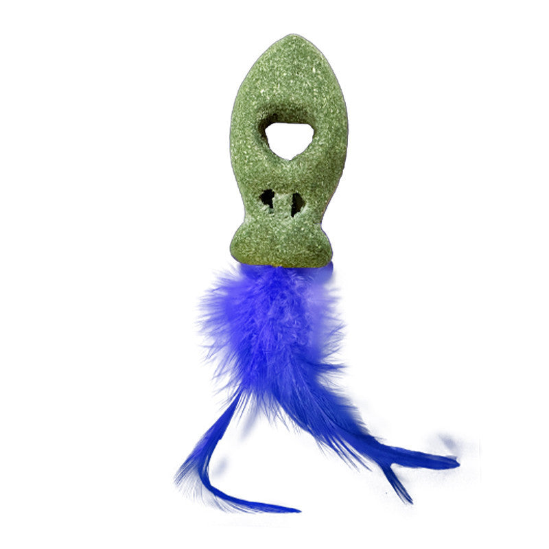 FUREVER365 Natural Catnip Toy Silvervine Mouse Cat Toy Gall Fruit Molar Chew Toy with Feather Kitten