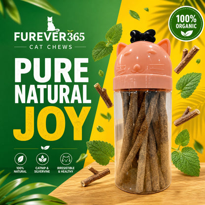 FUREVER365 Bottled Catnip Silvervine Stick Cat Toy Gall Fruit Molar Chew Stick Natural Cat Snack