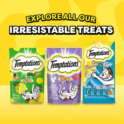 TEMPTATIONS Cat Treats - Tasty Chicken / Tempting Tuna / Savoury Salmon 160g
