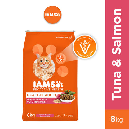 IAMS Dry Cat Food For Adult Cat - Mother&Kitten / Tuna&Salmon / Chicken / Indoor&Hairball Care / Chicken&Salmon 8kg
