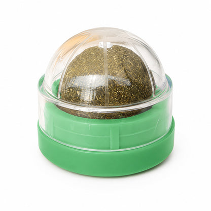 FUREVER365 Natural Catnip Ball Toy Rotating Silvervine Wall Stick-on Cat Lick Fun Gall Fruit Molar