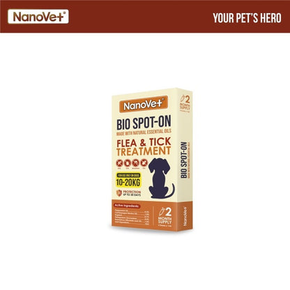Nanovet® Bio Spot-On Flea and Tick Treatment For Dog