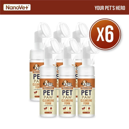 Nanovet® Pet Paw Cleansing Foam for Cat and Dog (200ml)