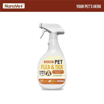 Nanovet® Pet Flea and Tick Control Spray for Cat and Dog (500ml)