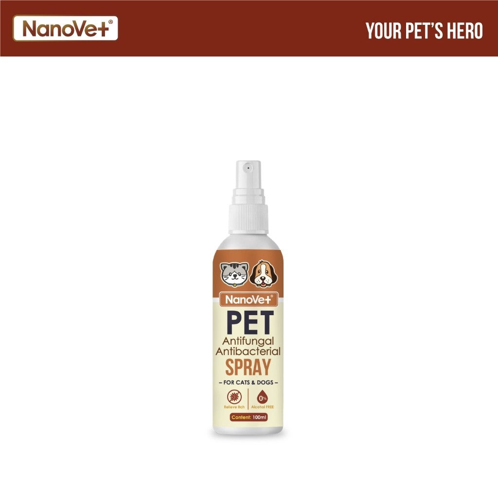 Nanovet® Pet Nanosilver Antifungal and Antibacterial Spray for Cat and Dog