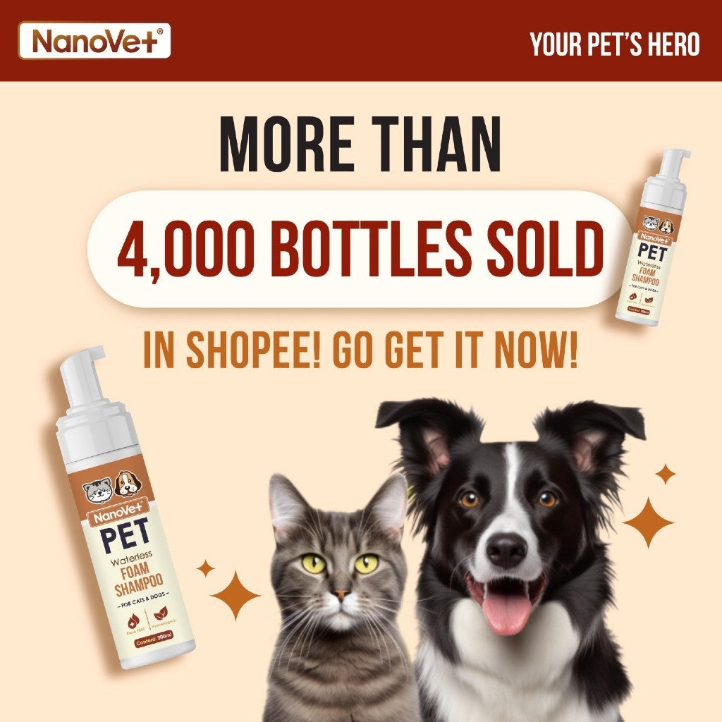 Nanovet® No Rinse Waterless Pet Foam Shampoo (200ml)