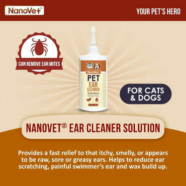 Nanovet® Pet Ear Cleaner Solution for Cat and Dog (150ml)