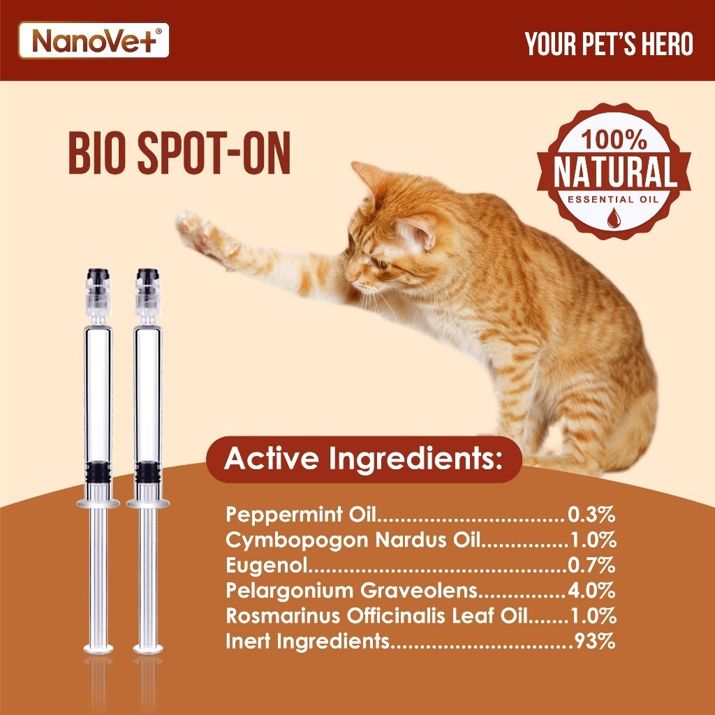 Nanovet® Bio Spot-On Flea and Tick Treatment For Cat