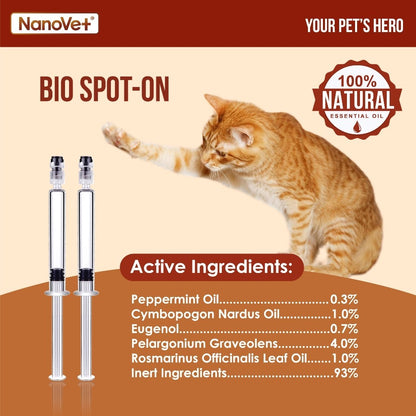 Nanovet® Bio Spot-On Flea and Tick Treatment For Cat