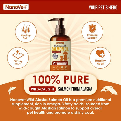 Nanovet® Wild Alaskan Salmon Oil For Cat and Dog