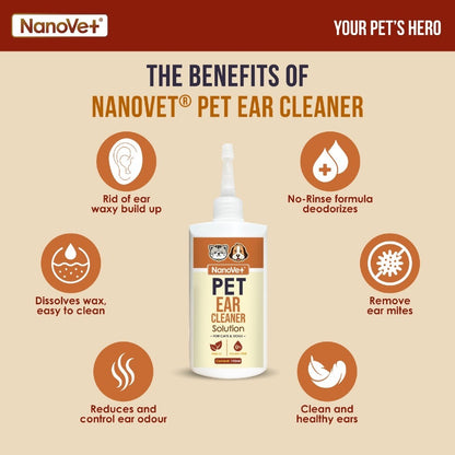 Nanovet® Pet Ear Cleaner Solution for Cat and Dog (150ml)