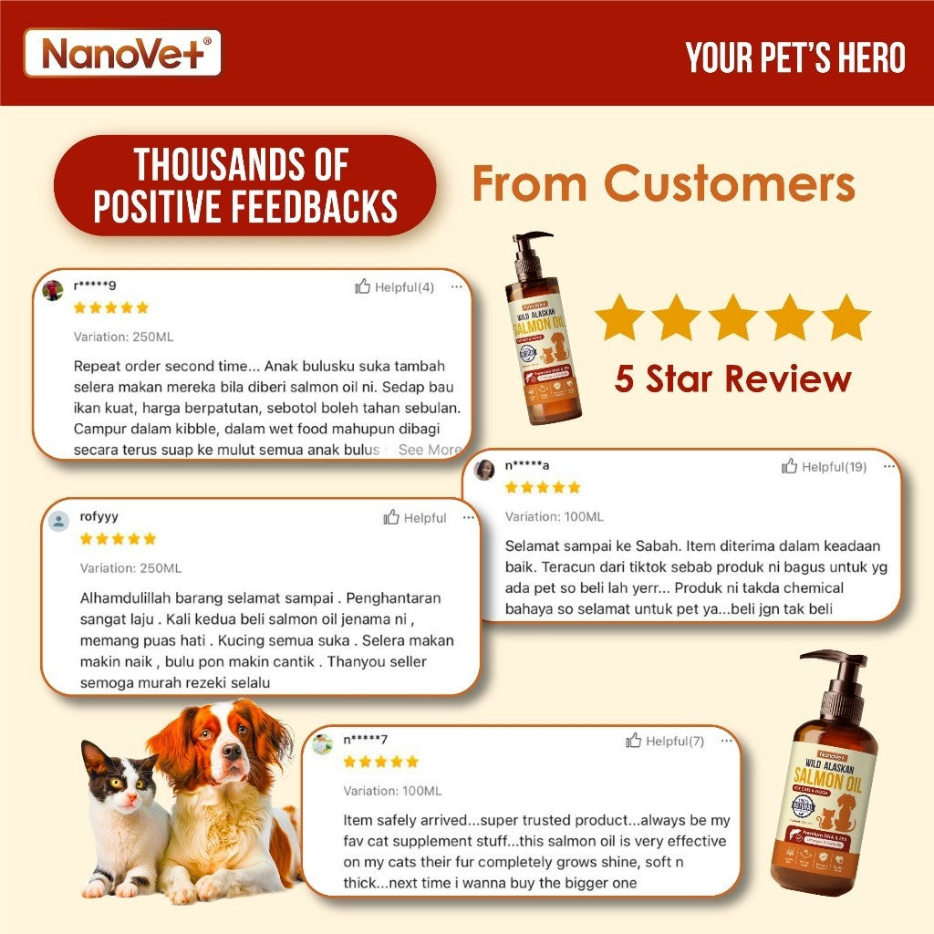 Nanovet® Wild Alaskan Salmon Oil For Cat and Dog