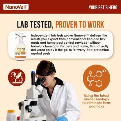 Nanovet® Pet Flea and Tick Control Spray for Cat and Dog (500ml)
