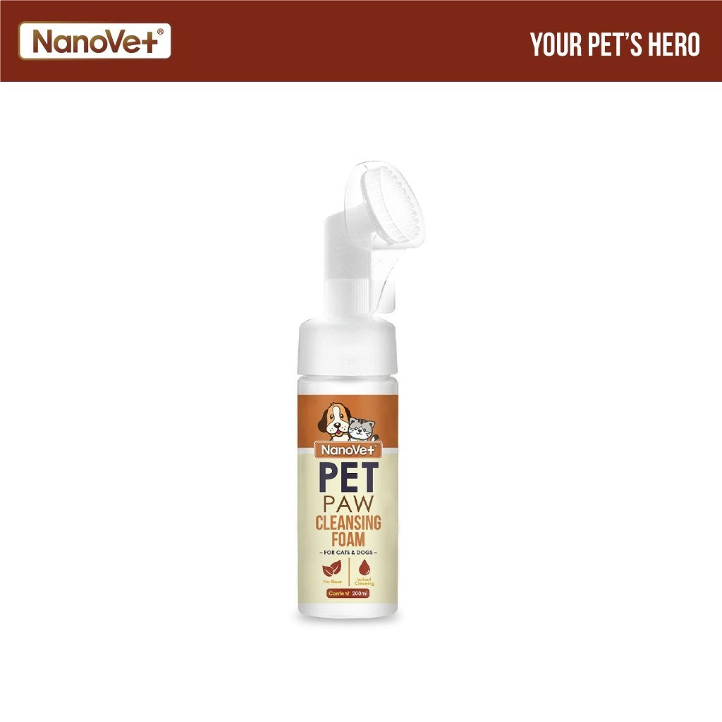 Nanovet® Pet Paw Cleansing Foam for Cat and Dog (200ml)