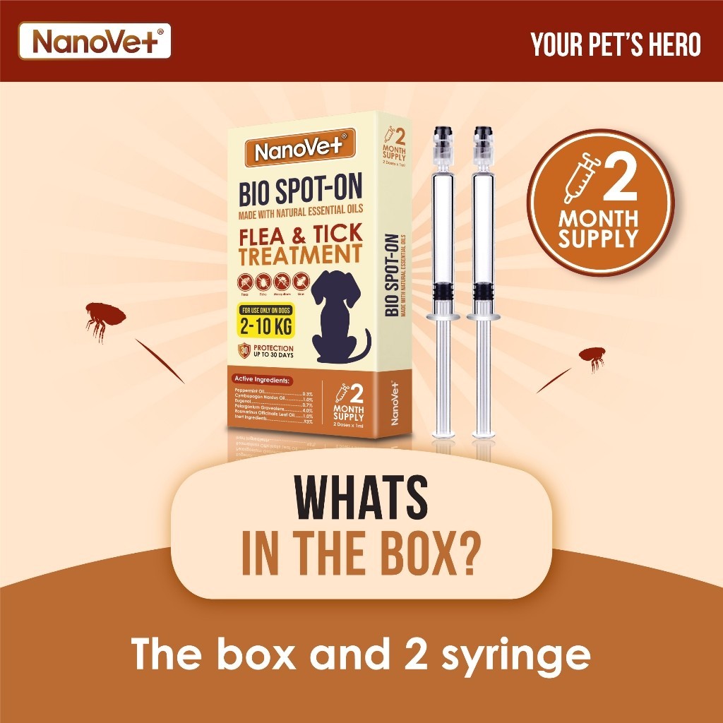 Nanovet® Bio Spot-On Flea and Tick Treatment For Dog
