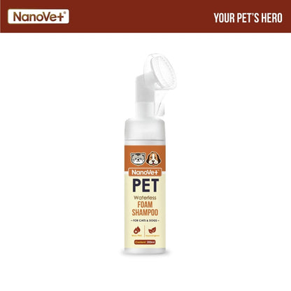 Nanovet® No Rinse Waterless Pet Foam Shampoo (200ml)