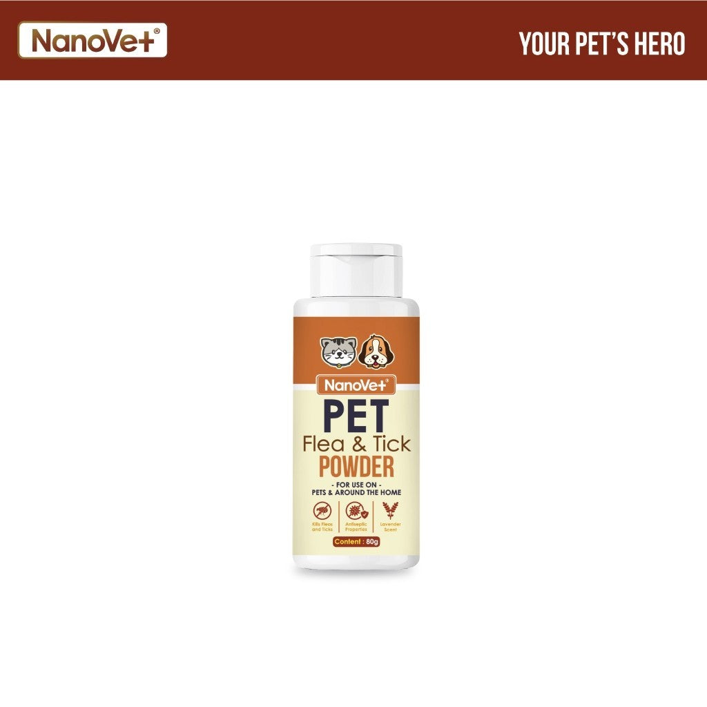 Nanovet® Pet Flea & Tick Powder (80gm)