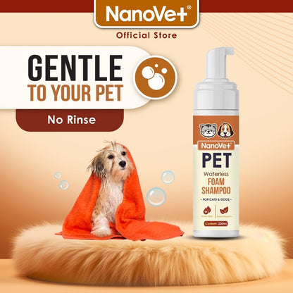 Nanovet® No Rinse Waterless Pet Foam Shampoo (200ml)