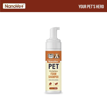 Nanovet® No Rinse Waterless Pet Foam Shampoo (200ml)
