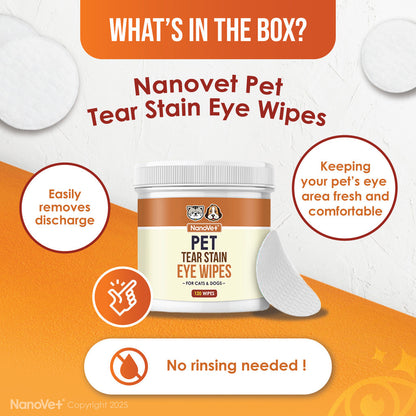 Nanovet® Pet Eye + Tear Stain Solution Kit for Cat and Dog