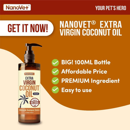 Nanovet® Pet Extra Virgin Coconut Oil For Cat and Dog