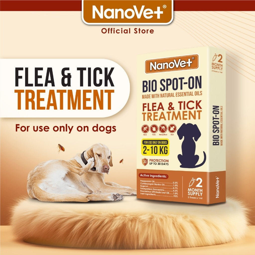 Nanovet® Bio Spot-On Flea and Tick Treatment For Dog