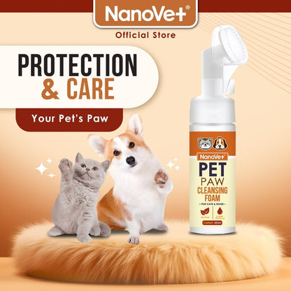 Nanovet® Pet Paw Cleansing Foam for Cat and Dog (200ml)