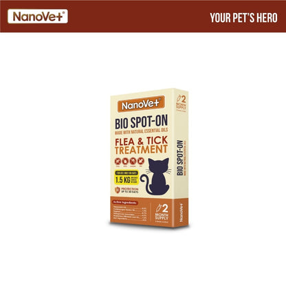 Nanovet® Bio Spot-On Flea and Tick Treatment For Cat