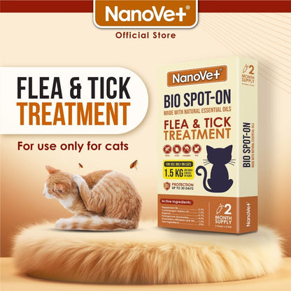 Nanovet® Bio Spot-On Flea and Tick Treatment For Cat