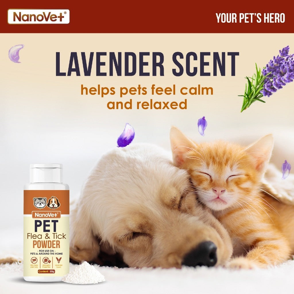 Nanovet® Pet Flea & Tick Powder (80gm)