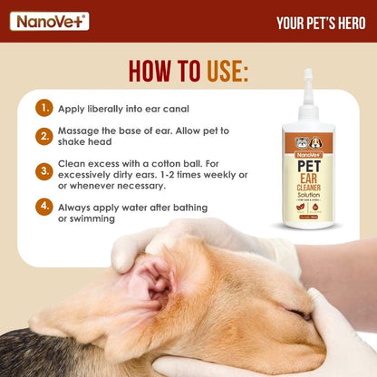 Nanovet® Pet Ear Cleaner Solution for Cat and Dog (150ml)