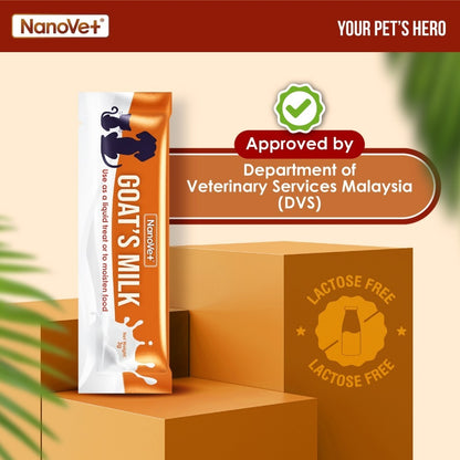 Nanovet® Pet Goat's Milk with Probiotic and Prebiotic Sachet for Cat and Dog (3gm)
