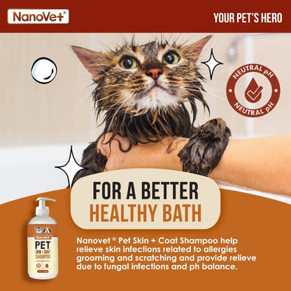 Nanovet® Pet Skin + Coat Shampoo for Cat and Dog