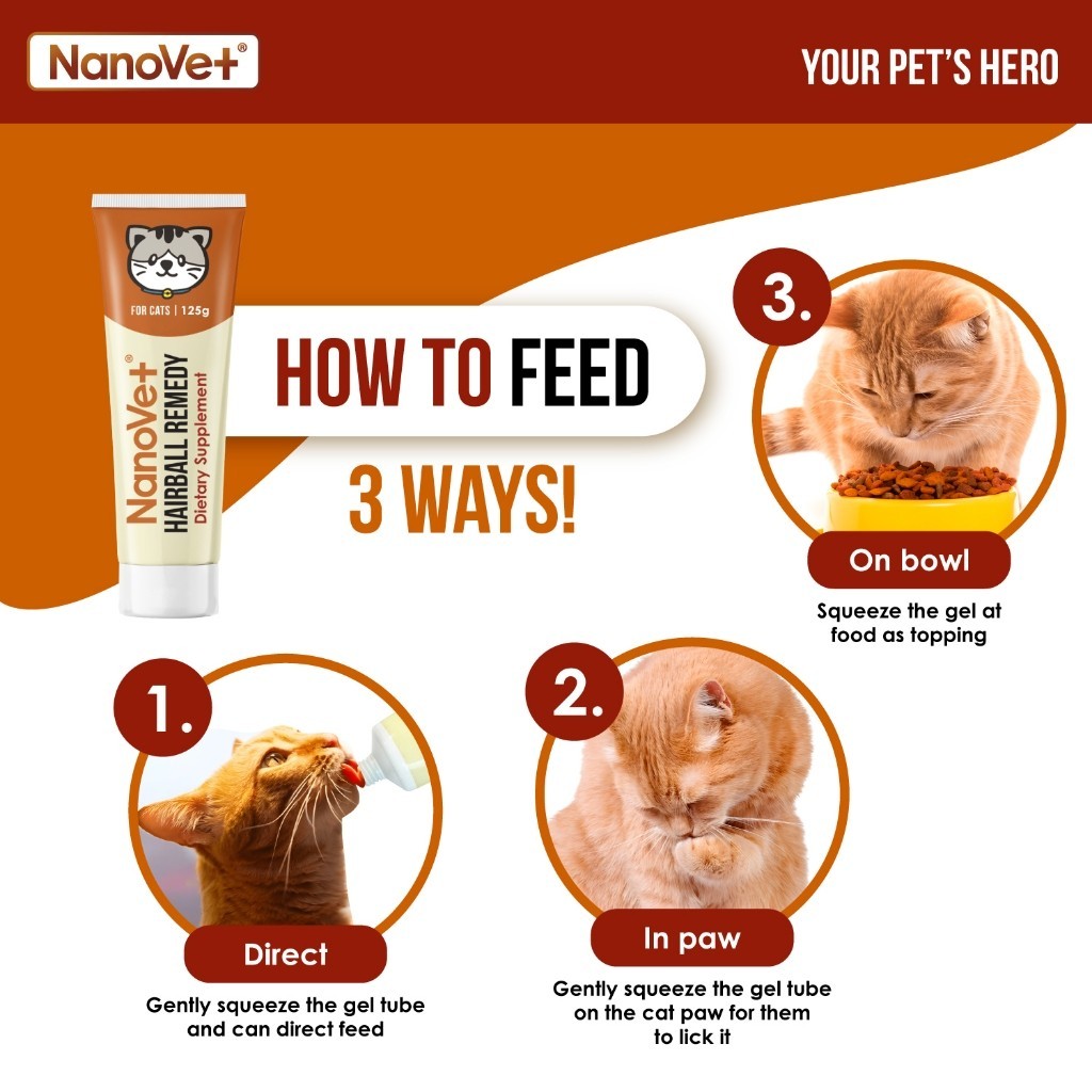 Nanovet® Pet Hairball Remedy Gel for Cat (125gm)