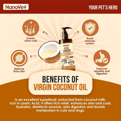 Nanovet® Pet Extra Virgin Coconut Oil For Cat and Dog