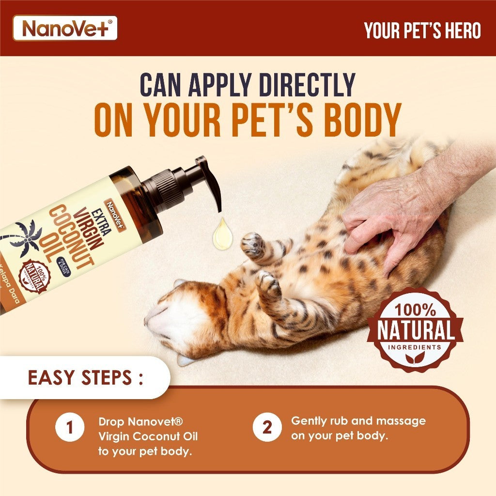 Nanovet® Pet Extra Virgin Coconut Oil For Cat and Dog