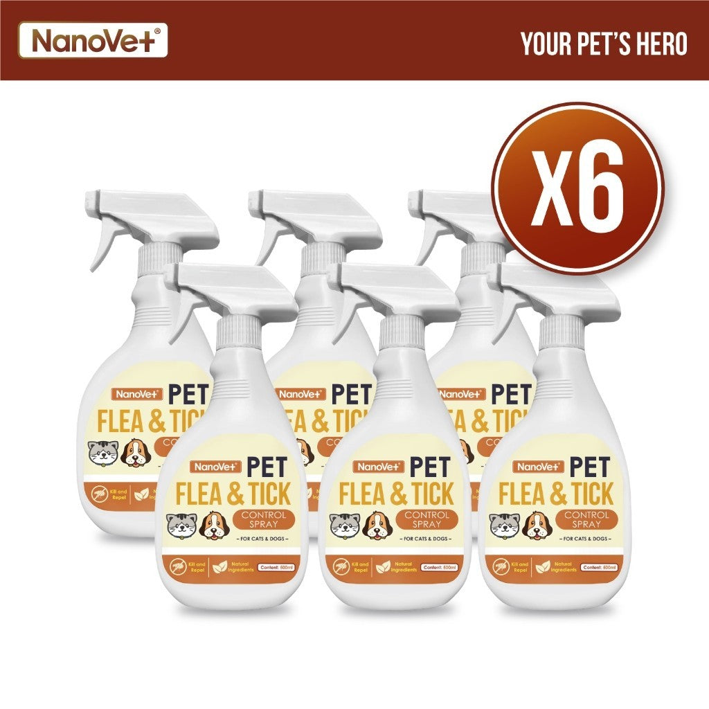 Nanovet® Pet Flea and Tick Control Spray for Cat and Dog (500ml)
