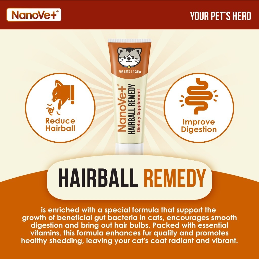 Nanovet® Pet Hairball Remedy Gel for Cat (125gm)