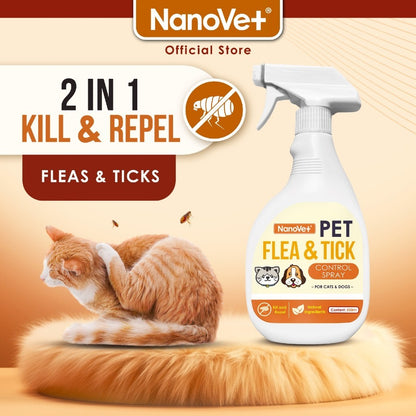 Nanovet® Pet Flea and Tick Control Spray for Cat and Dog (500ml)