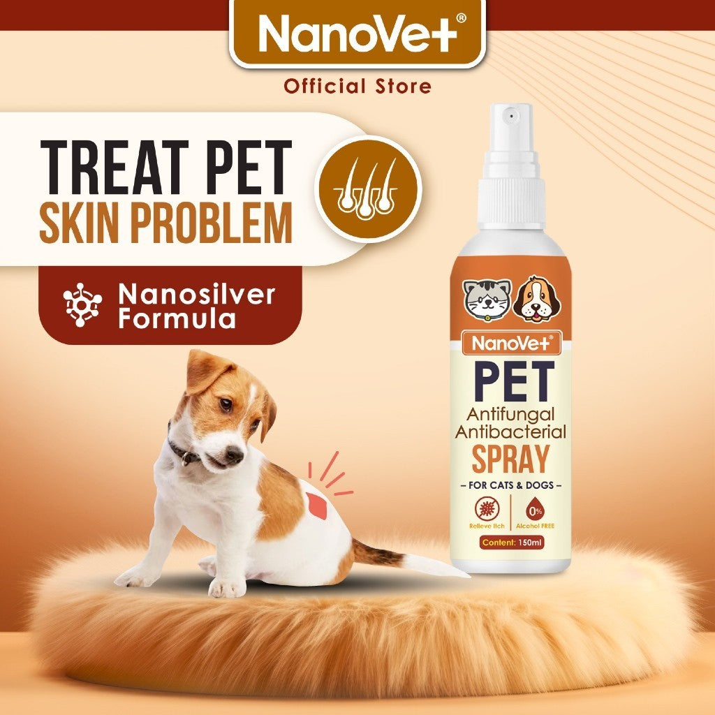 Nanovet® Pet Nanosilver Antifungal and Antibacterial Spray for Cat and Dog