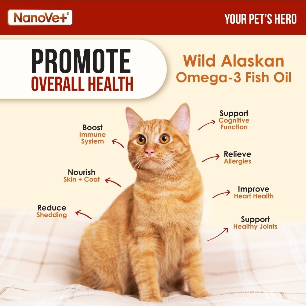 Nanovet® Wild Alaskan Salmon Oil For Cat and Dog