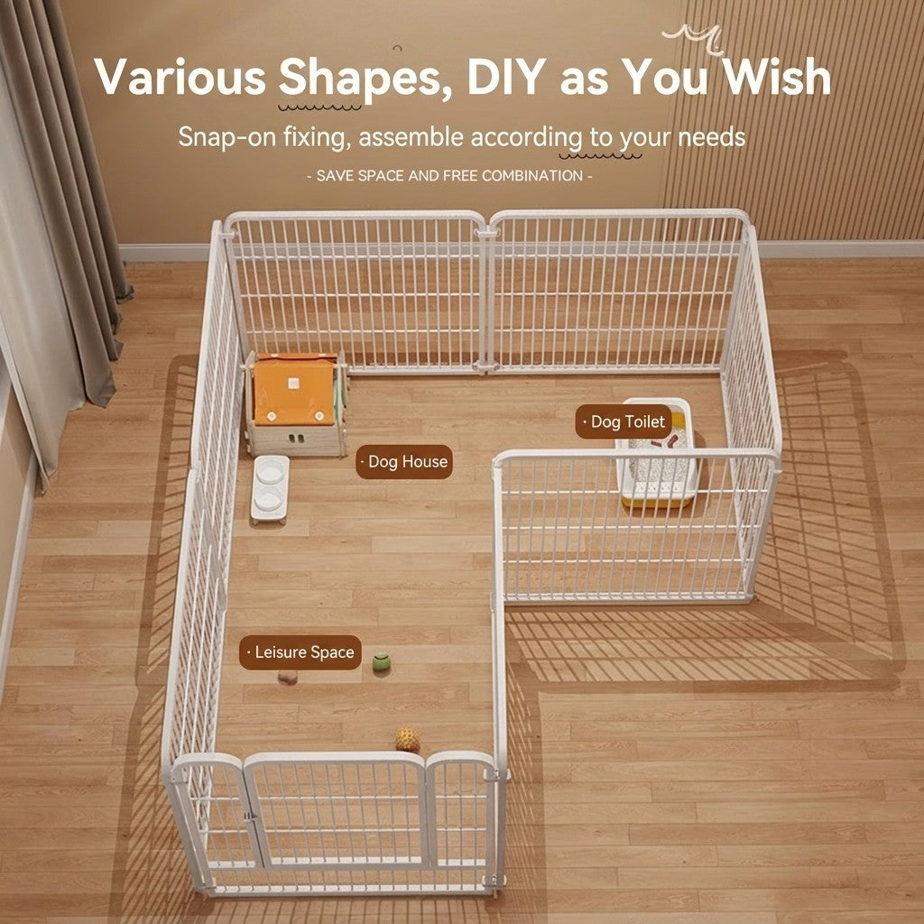 DIY Pet Fence Indoor Dog Cage Foldable Metal Playpen for Medium Small Dog Cat Rabbit Pagar Kucing Anjing