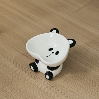 FUREVER365 Ceramic Cat Bowl Cervical Protection Slanted Anti-Tip Food Water Basin Comel Pet Feeder