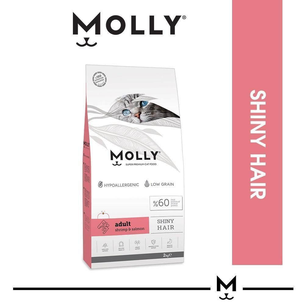 Molly Super Premium Cat Food 2KG Kitten & Mother/Chicken & Anchovy/Shrimp & Salmon/Indoor/Renal Care