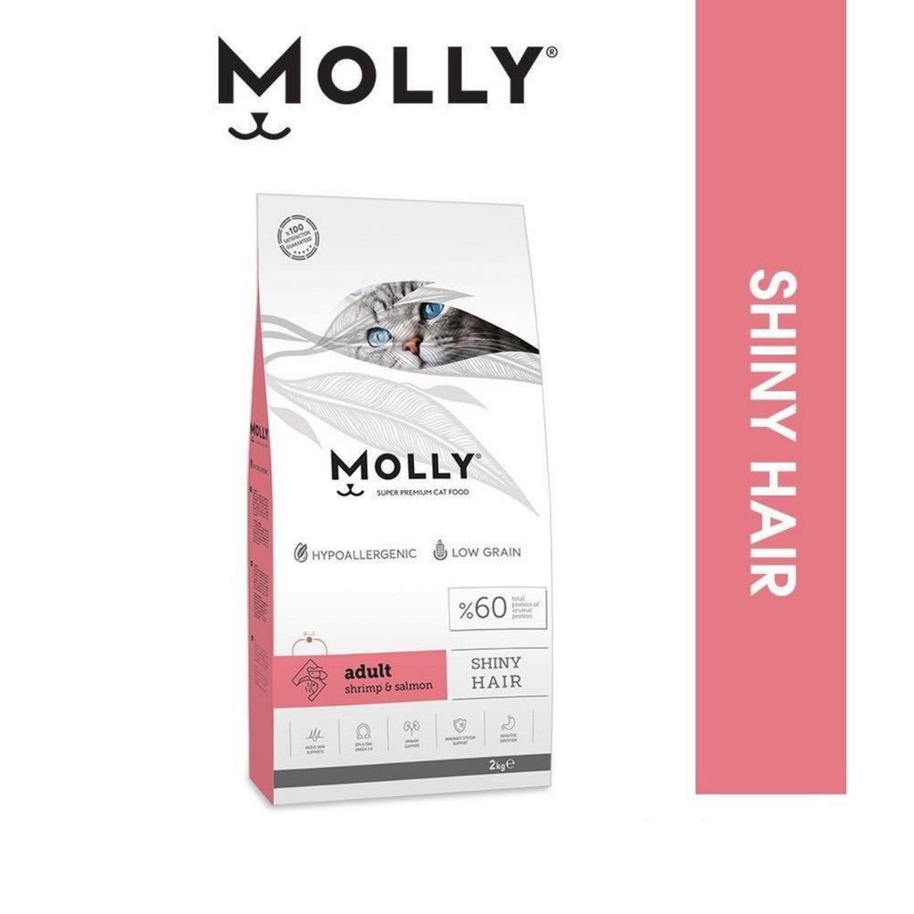 Molly Super Premium Cat Food 2KG Kitten & Mother/Chicken & Anchovy/Shrimp & Salmon/Indoor/Renal Care