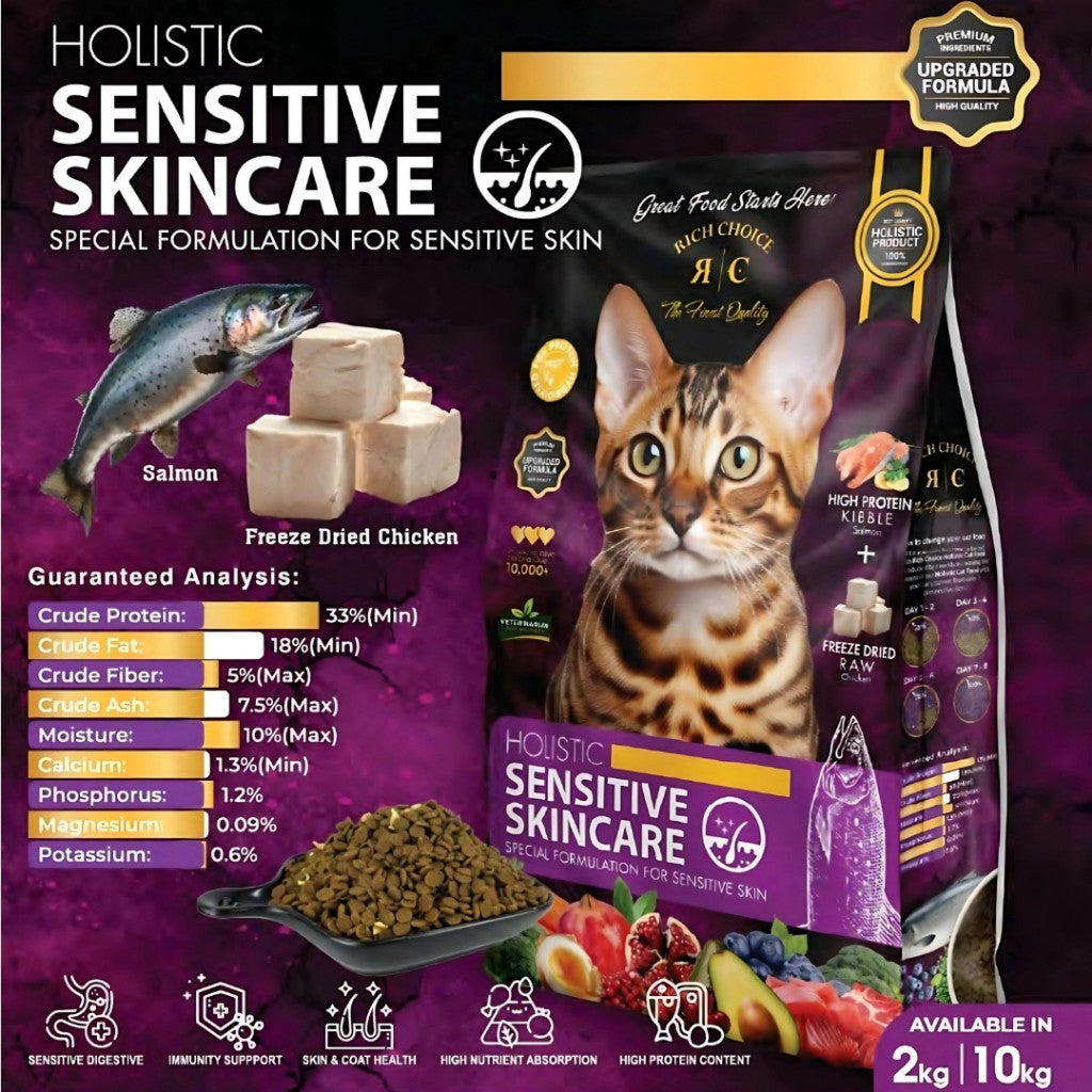 Rich Choice Holistic Cat Food 2kg Premium Dry Cat Food Salmon Chicken Persian British Shorthair Ragdoll Makanan Kucing