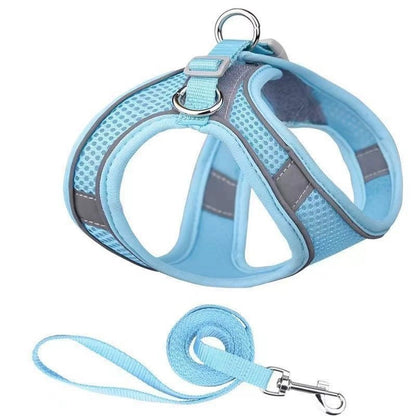 FUREVER365 Breathable Mesh Dog Harness Leash Set Vest Style No-Pull Reflective Baju Kucing Comel