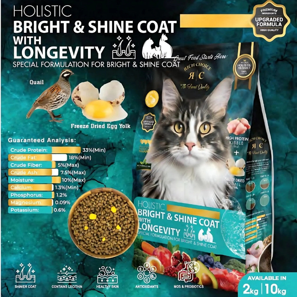 Rich Choice Holistic Cat Food 2kg Premium Dry Cat Food Salmon Chicken Persian British Shorthair Ragdoll Makanan Kucing