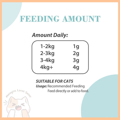 Bioline 100g (Daily :1-4g) Hairball Solution Pet Cat Grass Recipe for Cats Hair ball