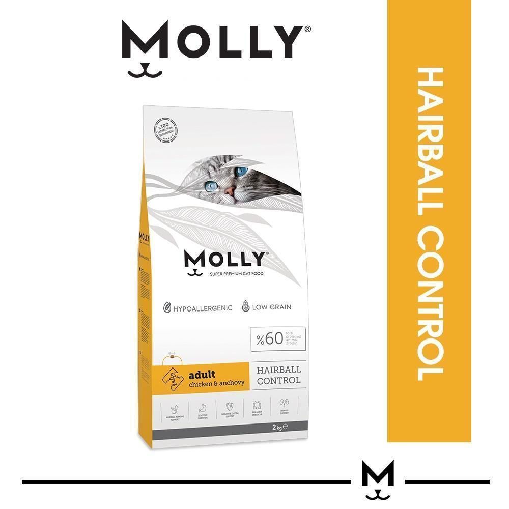 Molly Super Premium Cat Food 2KG Kitten & Mother/Chicken & Anchovy/Shrimp & Salmon/Indoor/Renal Care